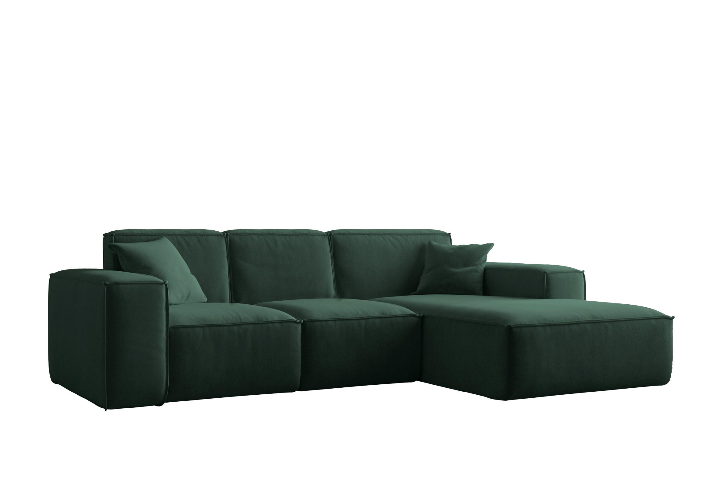 ECKSOFA L-Form Siena Stoff Salvador Grün Rechts - Grün, Holz (266/165cm) - Kaiser Möbel