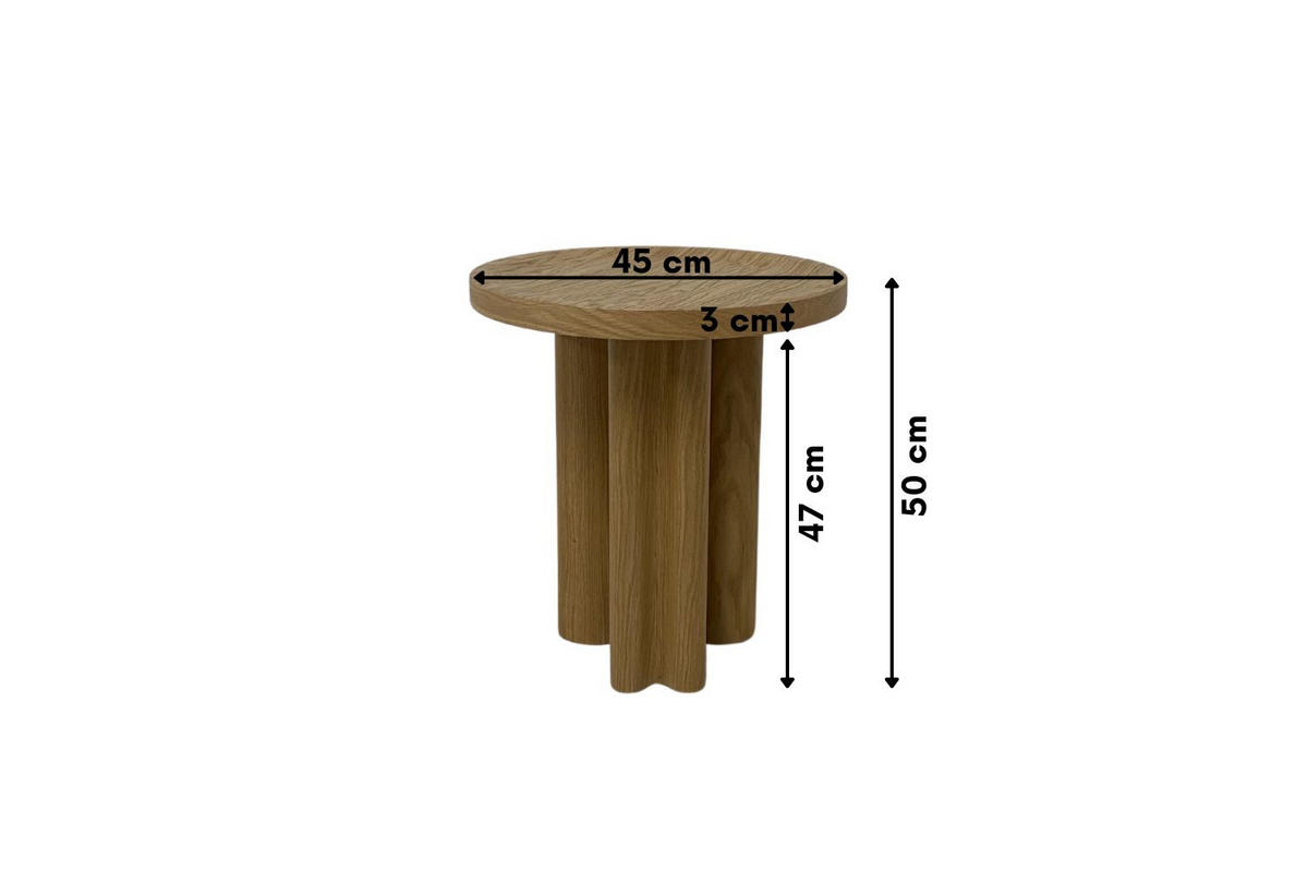 COUCHTISCH RONDE, Modern und Stabil Eiche - Eichefarben, Eichenholz/Holz (45/45/50cm) - Kaiser Möbel