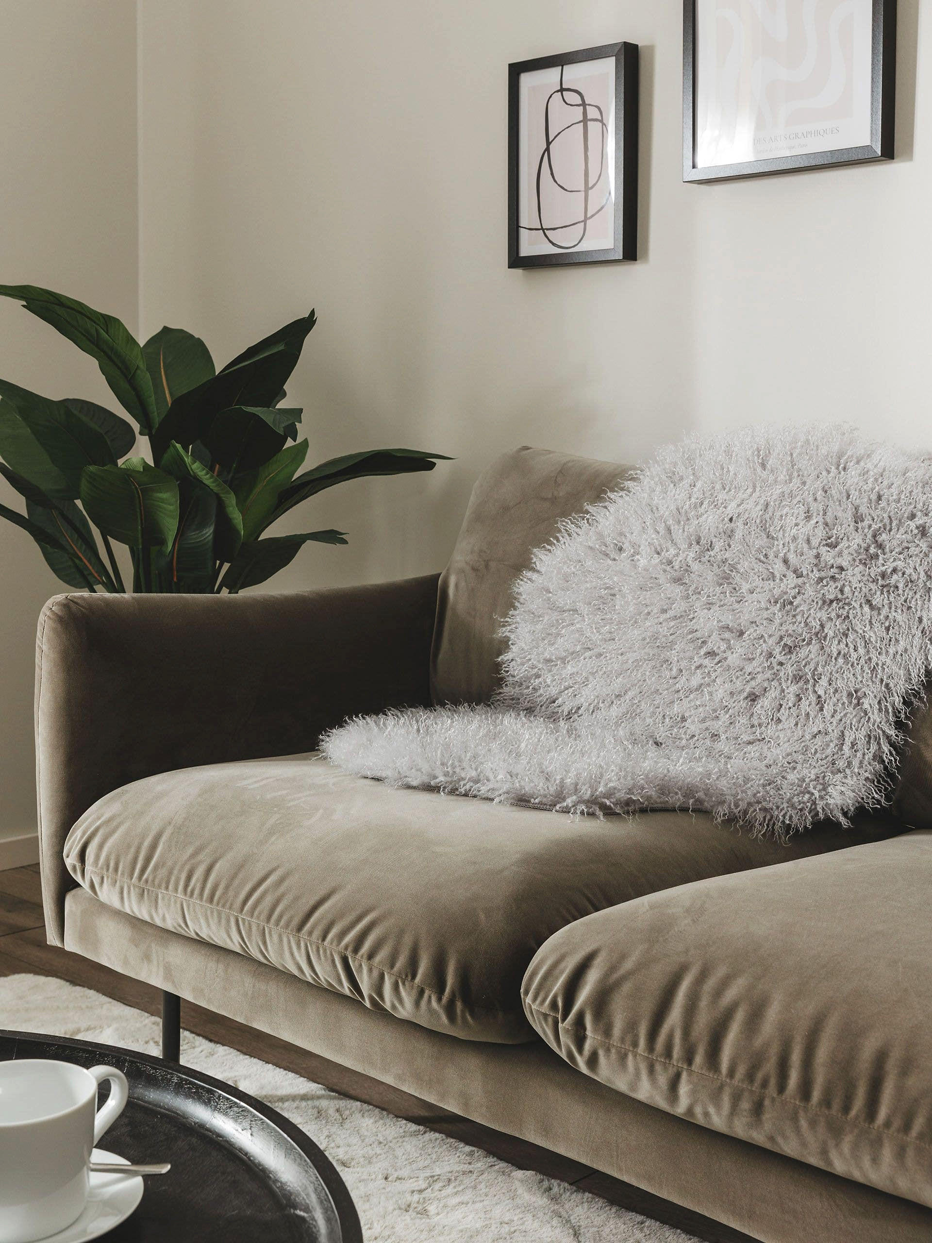 KUNSTFELL-TEPPICH Oscar Grau 60x90 cm - Grau, Textil (60/90cm) - benuta Nest