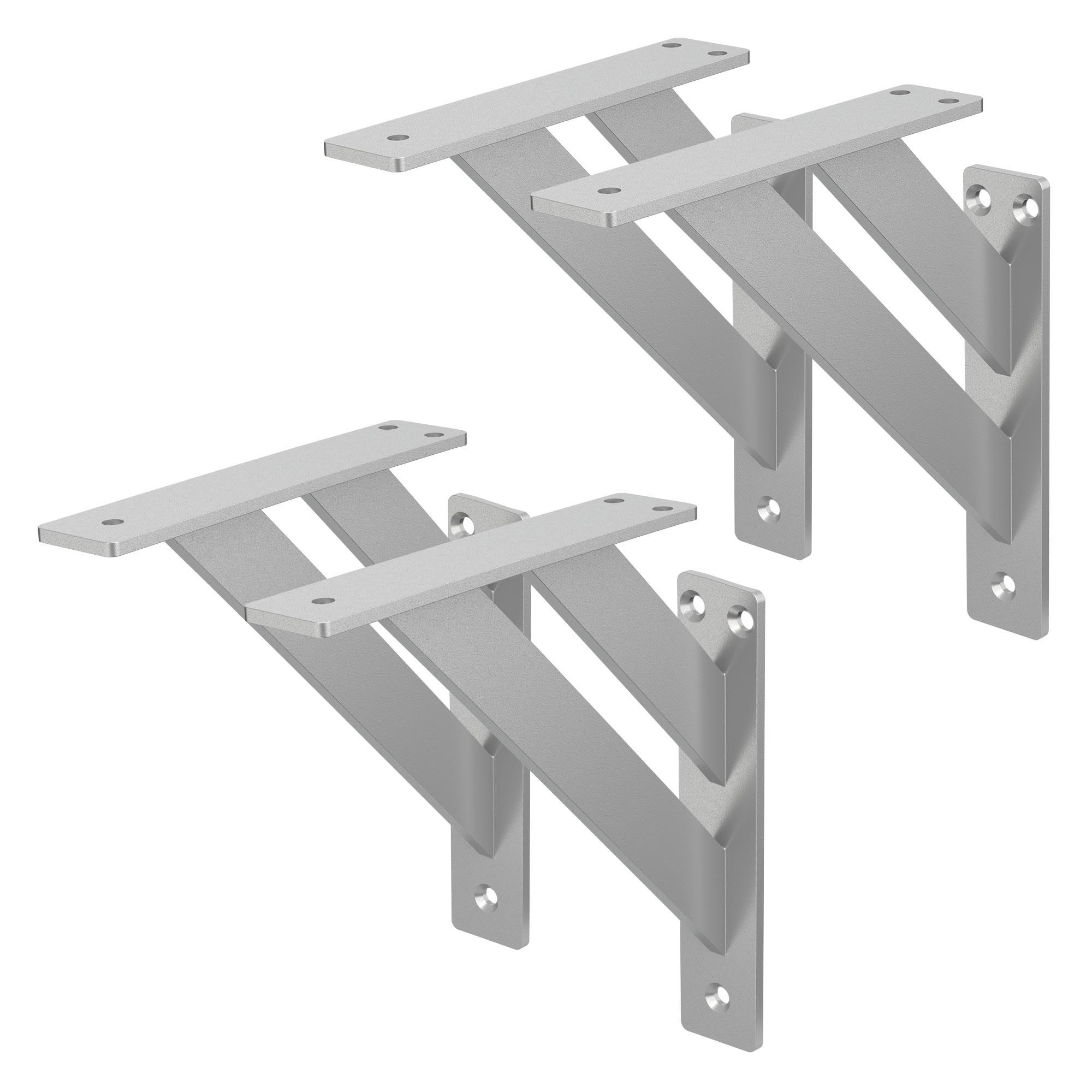REGALTRÄGER 2er Set - Silberfarben, Metall (18/3/18cm) - ML-DESIGN