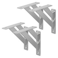 REGALTRÄGER 2er Set - Silberfarben, Metall (18/3/18cm) - ML-DESIGN