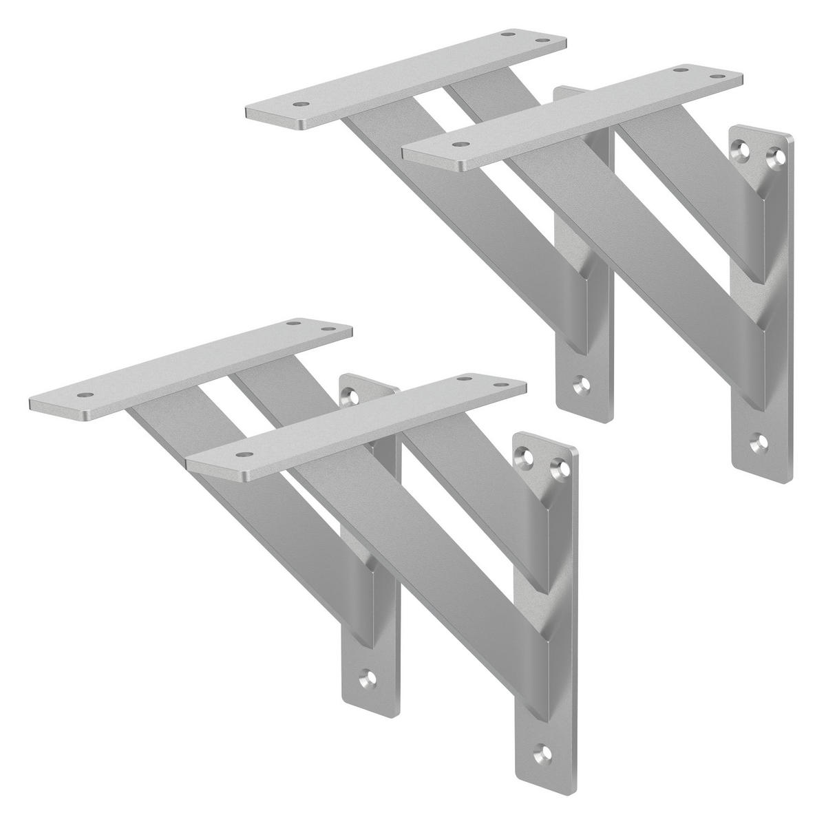 REGALTRÄGER 2er Set - Silberfarben, Metall (18/3/18cm) - ML-DESIGN