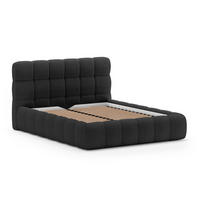 POLSTERBETT Cleo ohne Matratze und Topper, 180x200 cm, Schwarz - Schwarz, Textil (180/200cm) - Beautysofa