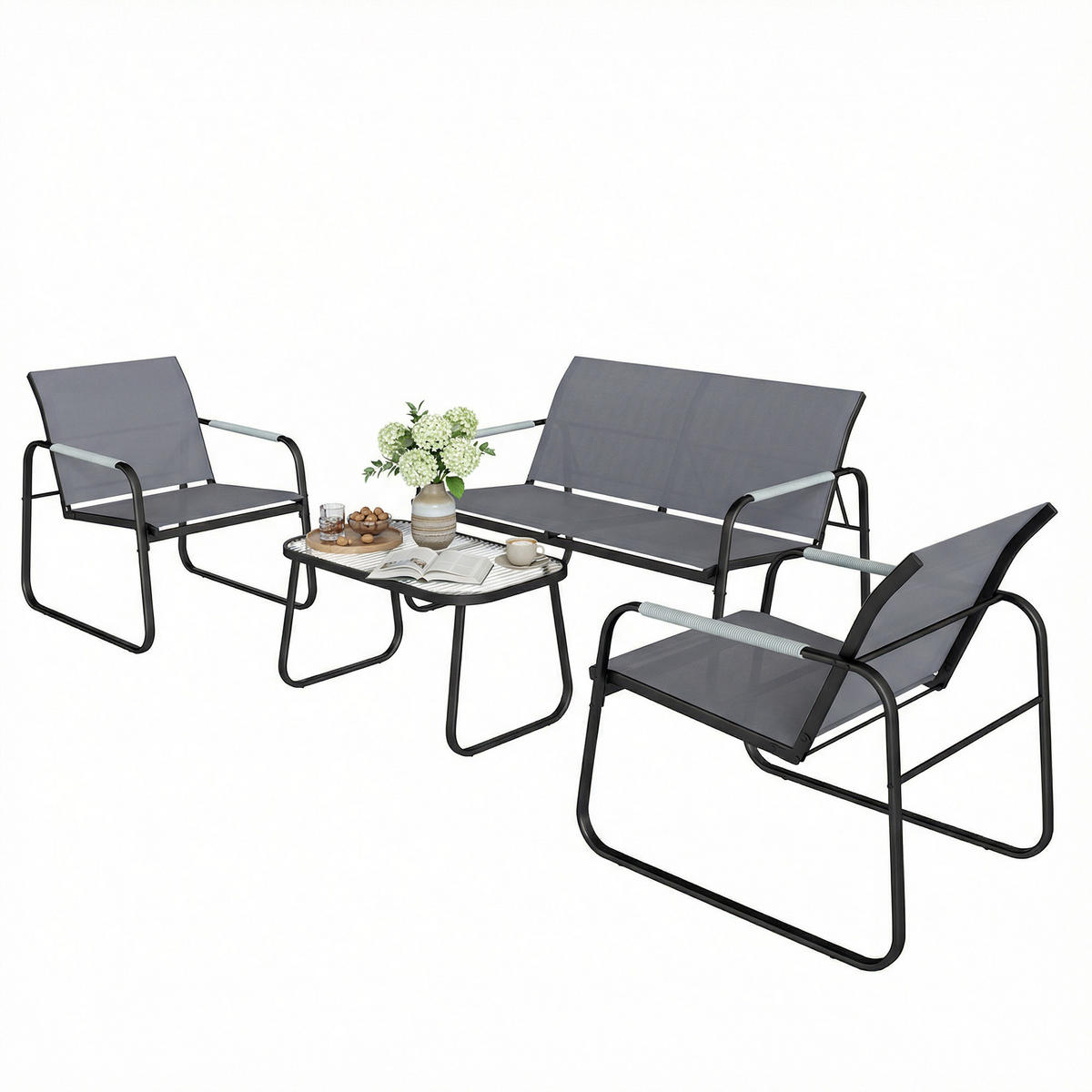 GARTENSET DE-13524 Grau - Grau, Metall - ComfortXL