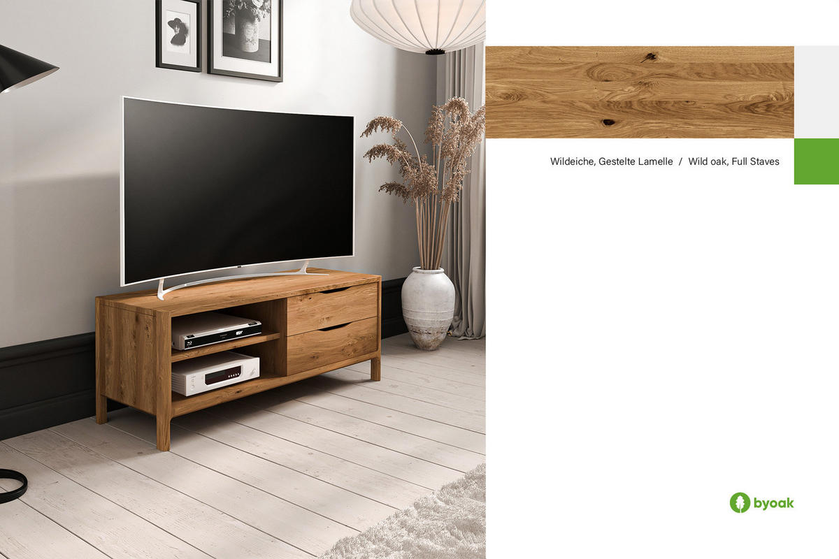 TV-SCHRANK PAUL Wildeiche - Wildeiche, Holz (111/48/50cm) - byoak