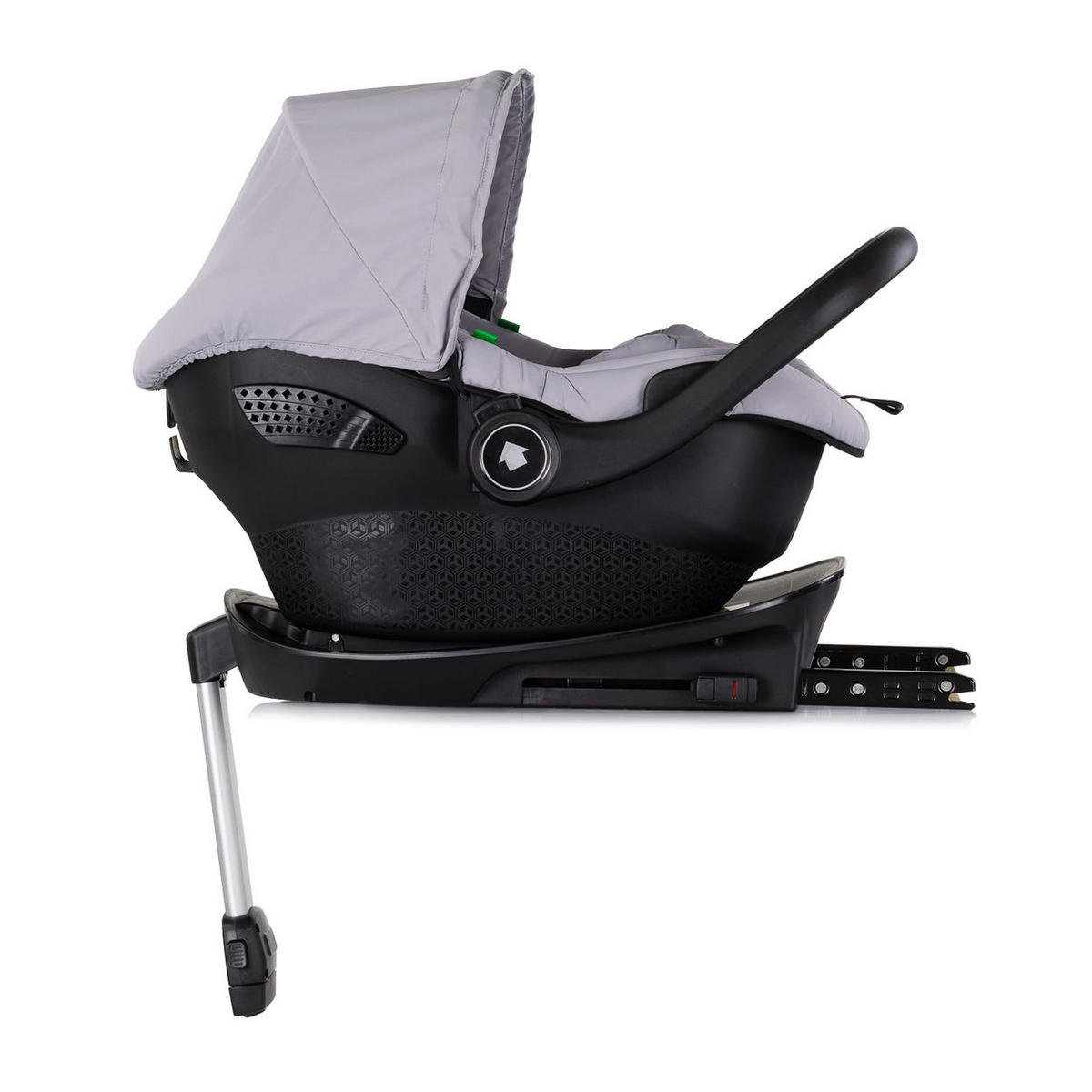BABYSCHALE Perl Set Isofixstation 40-85cm grau i-Size, Sonnendach, 3-Punkt-Gurt, verstellbare Kopfstütze, Tragegriff - Grau, Kunststoff (43/56/60cm) - Chipolino
