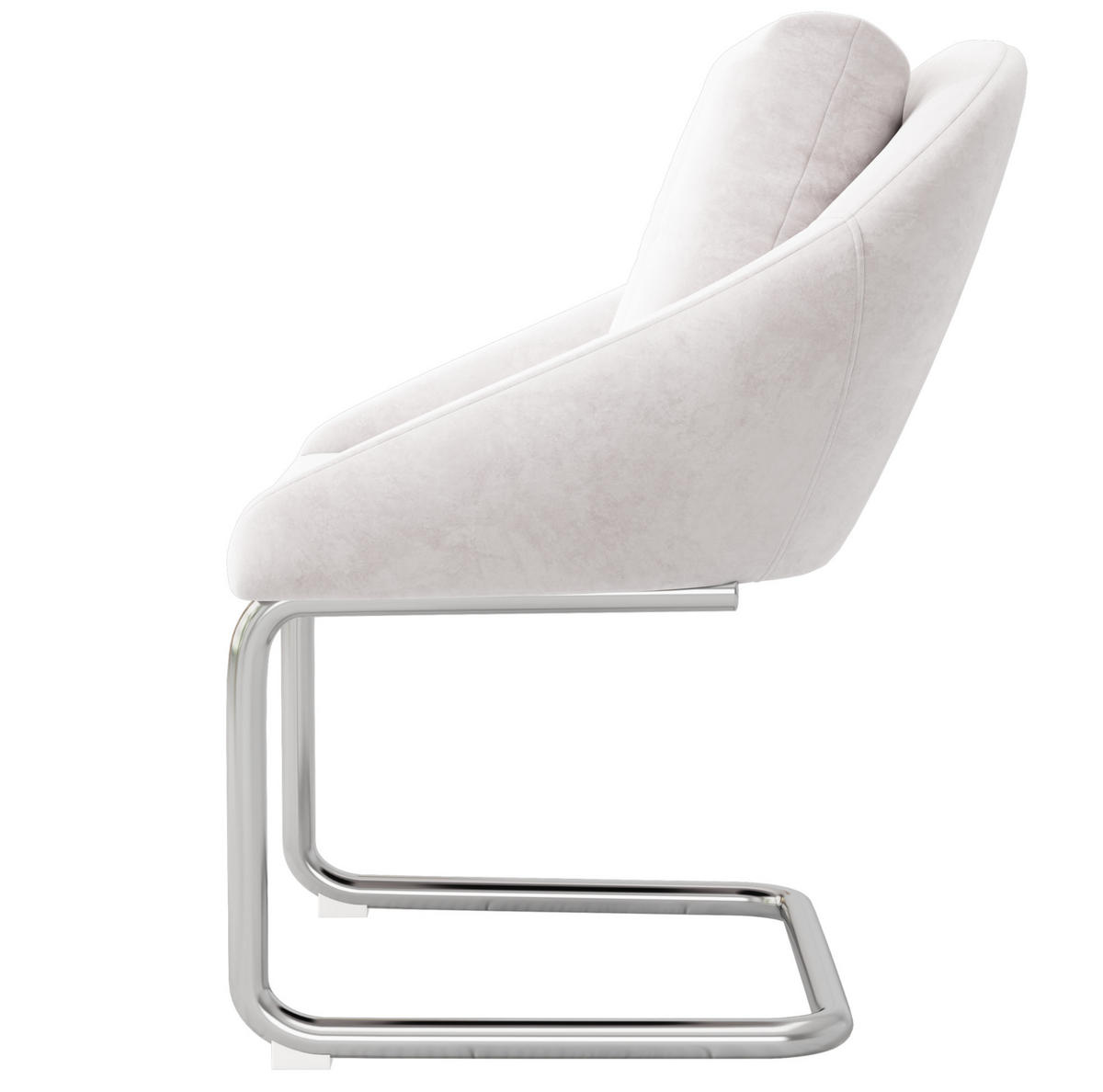 STUHL ergonomisch 6er-Set Samt Beige - Beige, Metall (54/82/65.1cm) - Meubliv