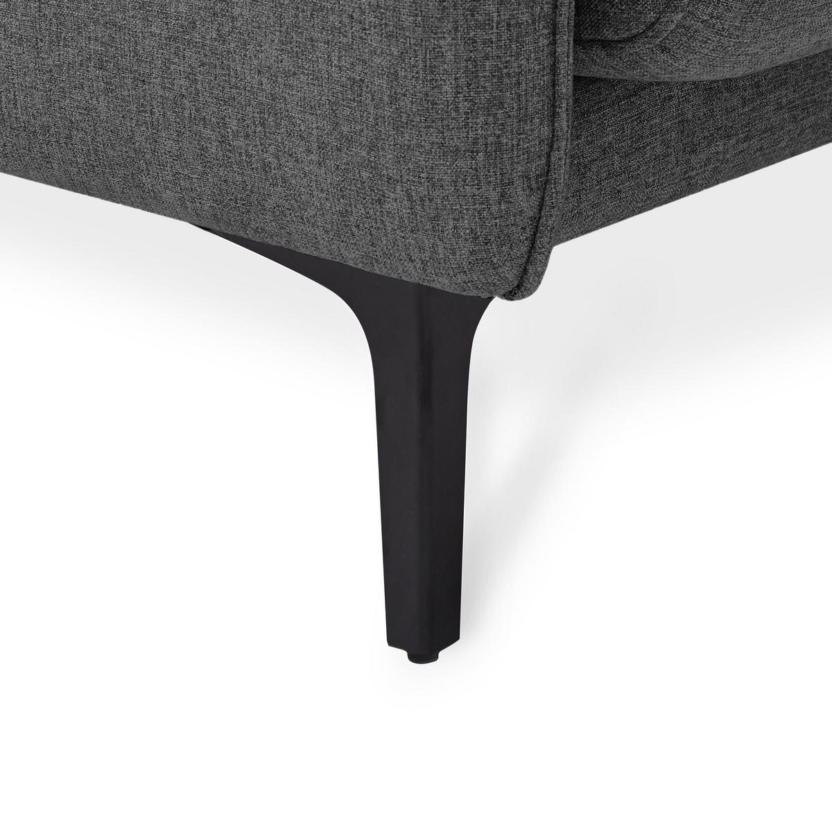 2-SITZER-SOFA Sasha industrielles aus dunkelgrauem Stoff - Dunkelgrau/Schwarz, Holzwerkstoff/Textil (173/86/85cm) - Sicaan