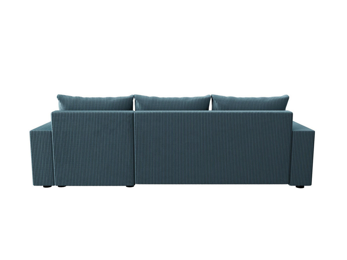 ECKSOFA HEWLET L BIS Zoom 14 Rechts mit Schlaffunktion - Blau, Textil (240/140cm) - Bedante