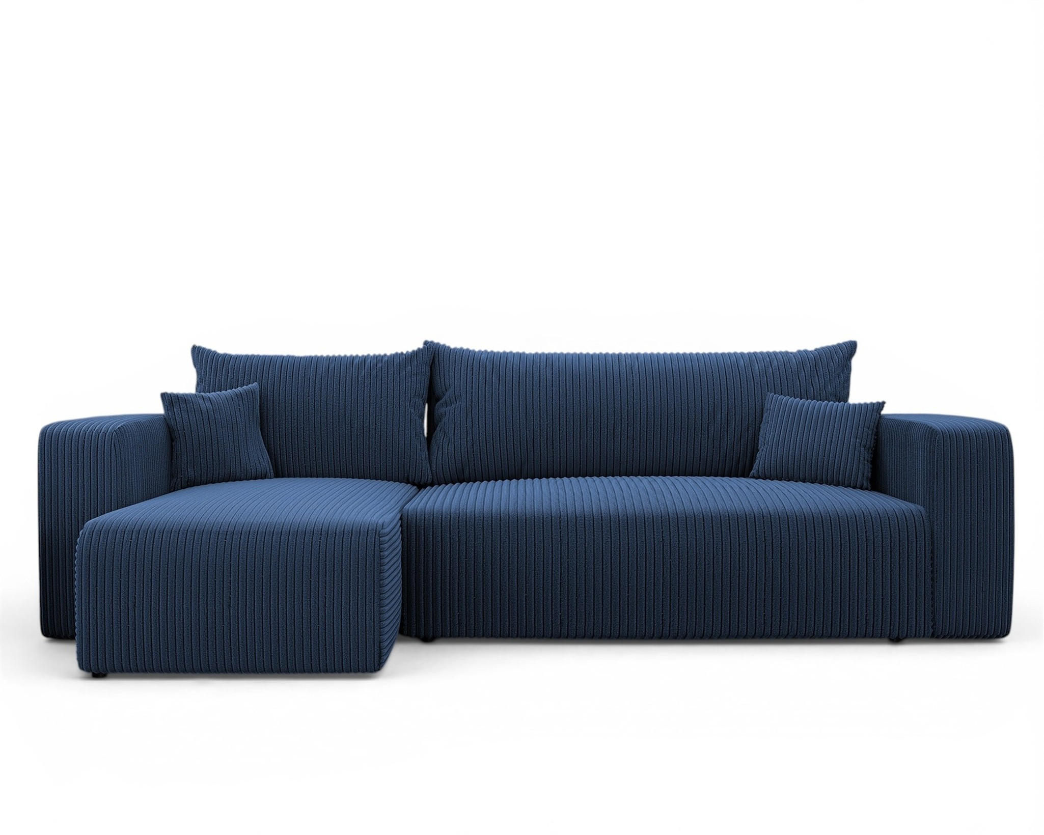 ECKSOFA Luna Mit Schlaffunktion - Blau, Holzwerkstoff/Textil (248/145cm) - Fun Möbel