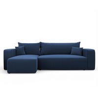 ECKSOFA Luna Mit Schlaffunktion - Blau, Holzwerkstoff/Textil (248/145cm) - Fun Möbel