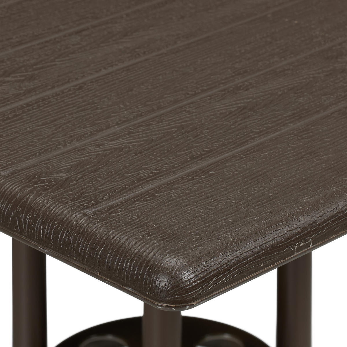 GARTENTISCH - Braun, Kunststoff/Metall (61/61/75cm) - Relaxdays