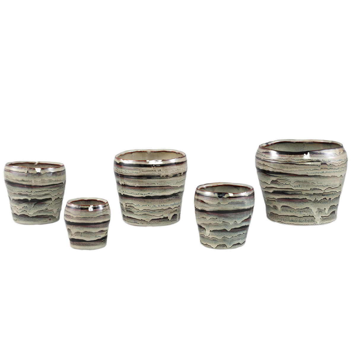 TOPF Arpit Grau 16.5/16.5/14.5cm - Multicolor, Keramik (14.5cm) - PTMD Collection