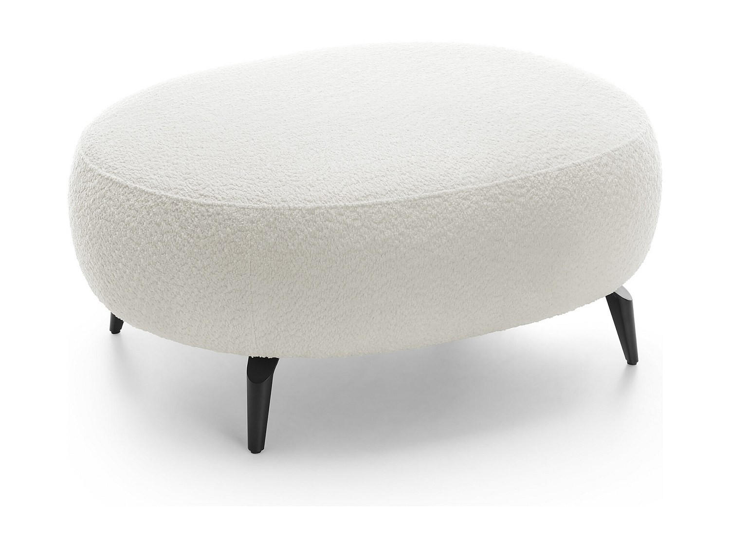SITZHOCKER - 1 Person - Stoff - Weiß - AREMIA - Weiß, Textil (100/43/80cm) - Vente-Unique