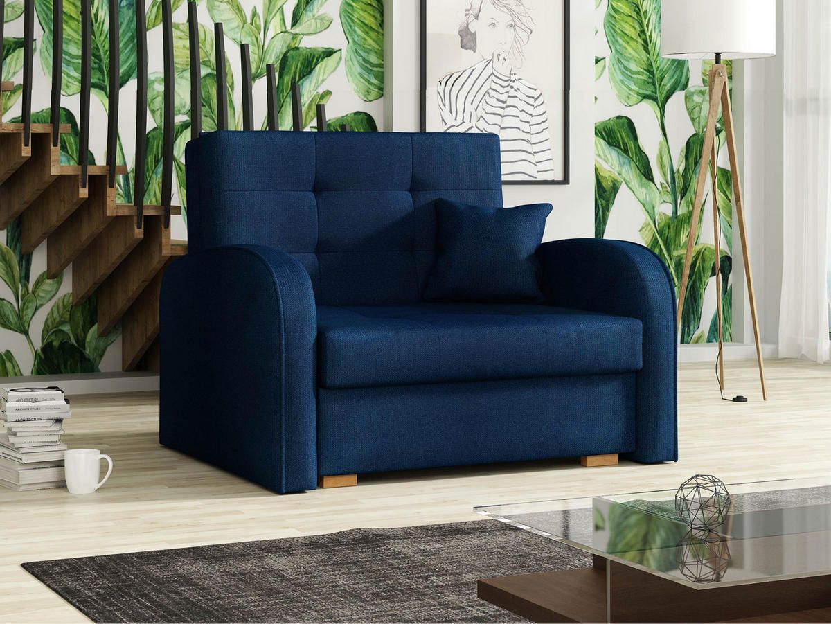 SCHLAFSOFA Viva Gold I - Braun/Dunkelblau, Holz/Textil (103/85/98cm) - MIRJAN24