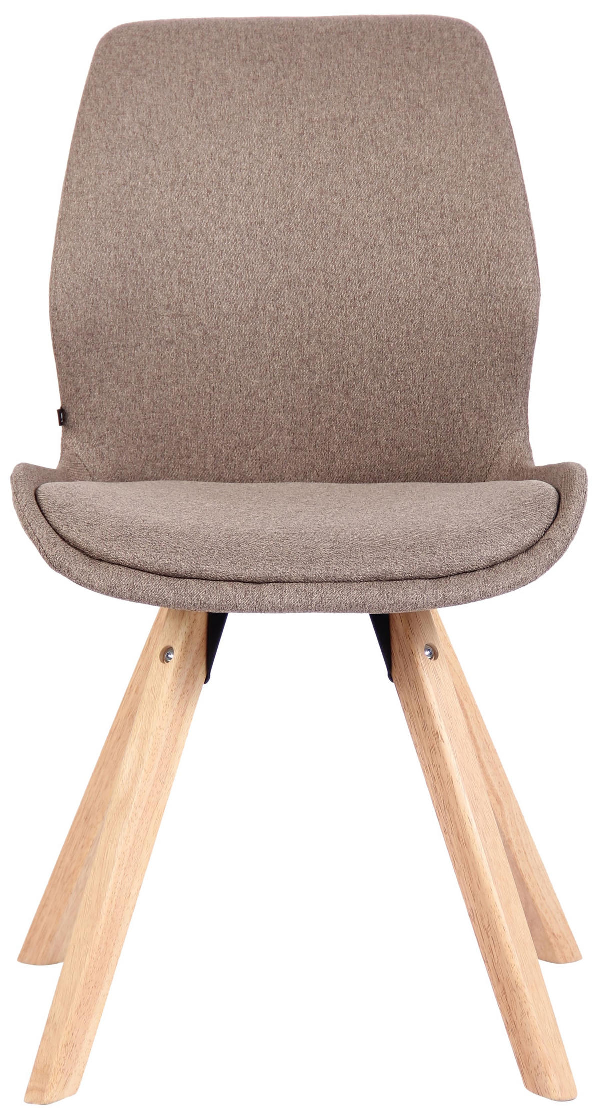 STUHL Stoff taupe - Taupe/Eukalyptusholzfarben, Holz/Textil (49/87.5/58cm) - CLP