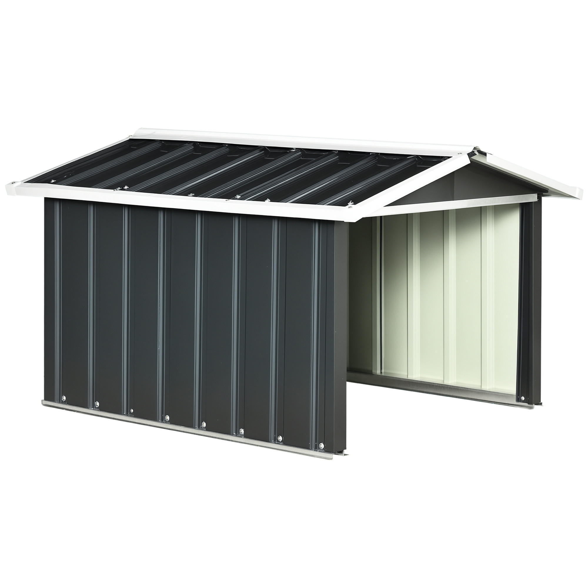 KLEINGARAGE DE-13748 mit Überdachung Grau - Grau, Metall (100/63/86cm) - ComfortXL