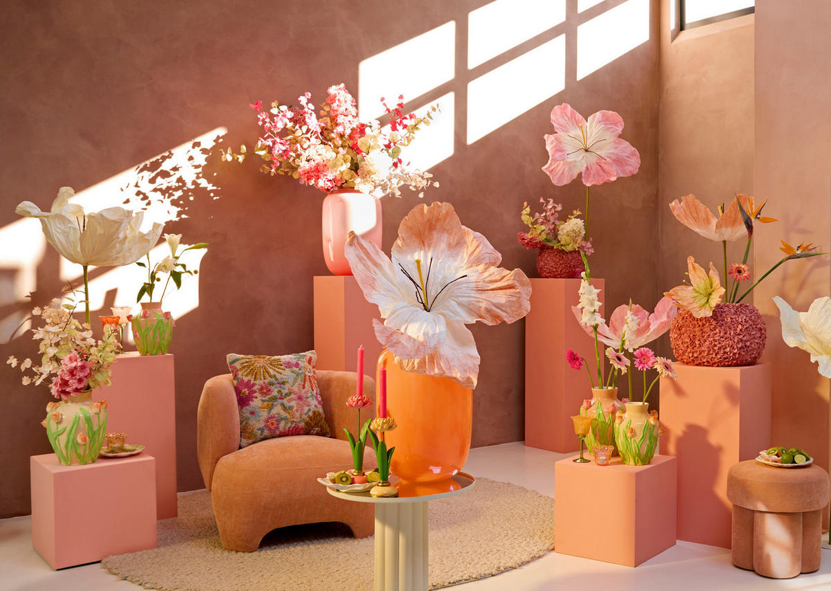 VASE Kobala Rosa Ø34/50 cm - Pink, Glas (34/50cm) - Light & Living