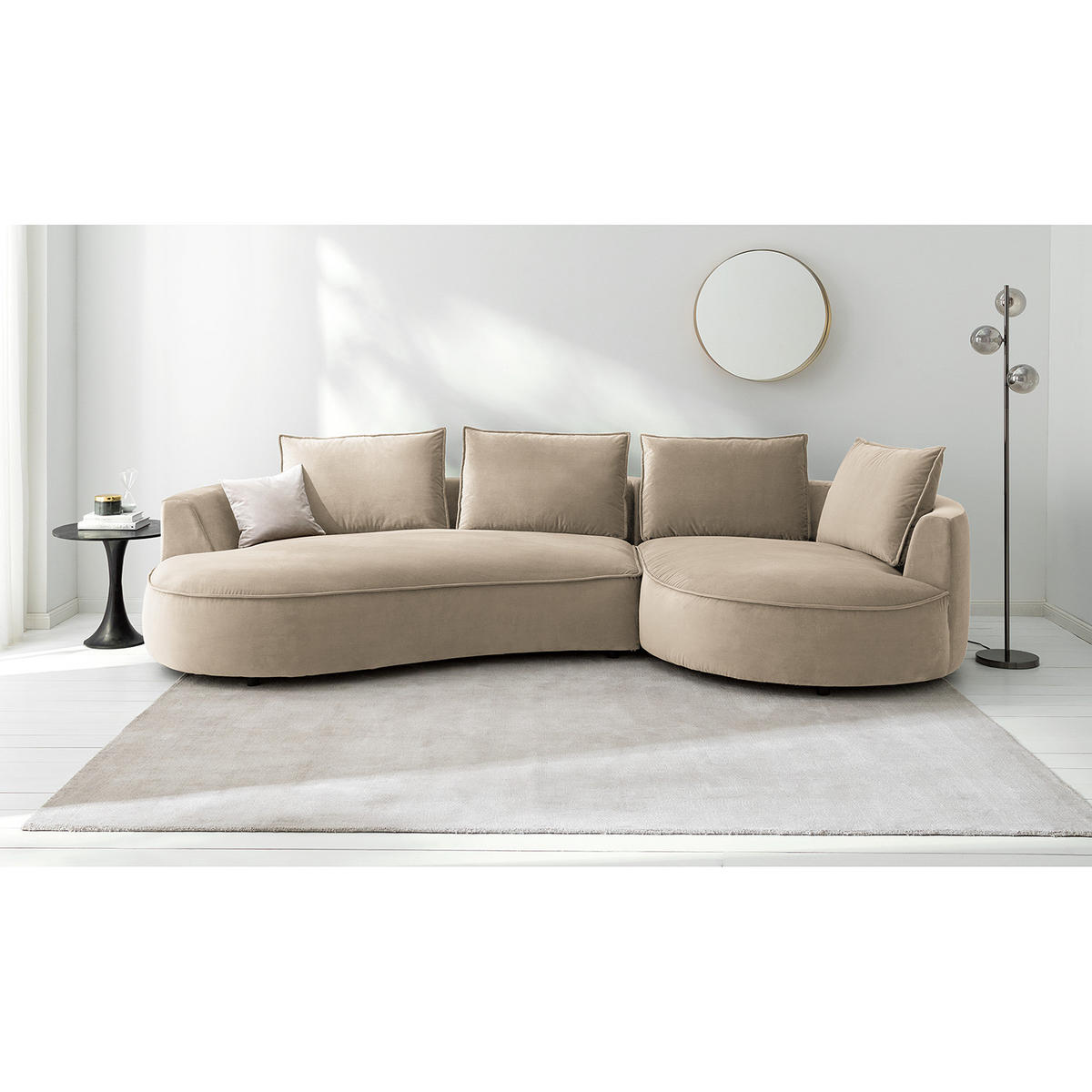 BIGSOFA - Beige, Naturmaterialien/Kunststoff (322/82/154cm) - home24
