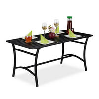 GARTENTISCH - Schwarz, Metall (60/120/55.5cm) - Relaxdays