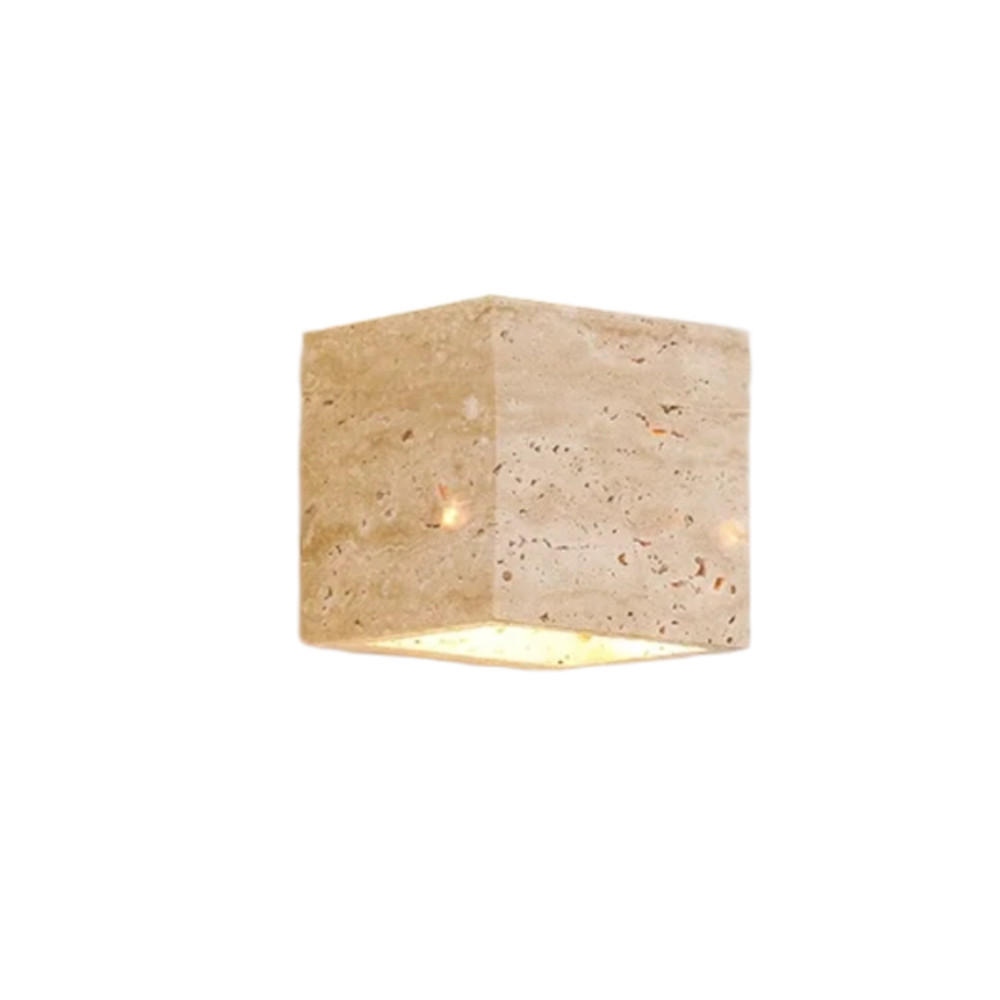 WANDLEUCHTE, 12 × 12 cm - Braun, Stein (12/12/12cm) - Authentics