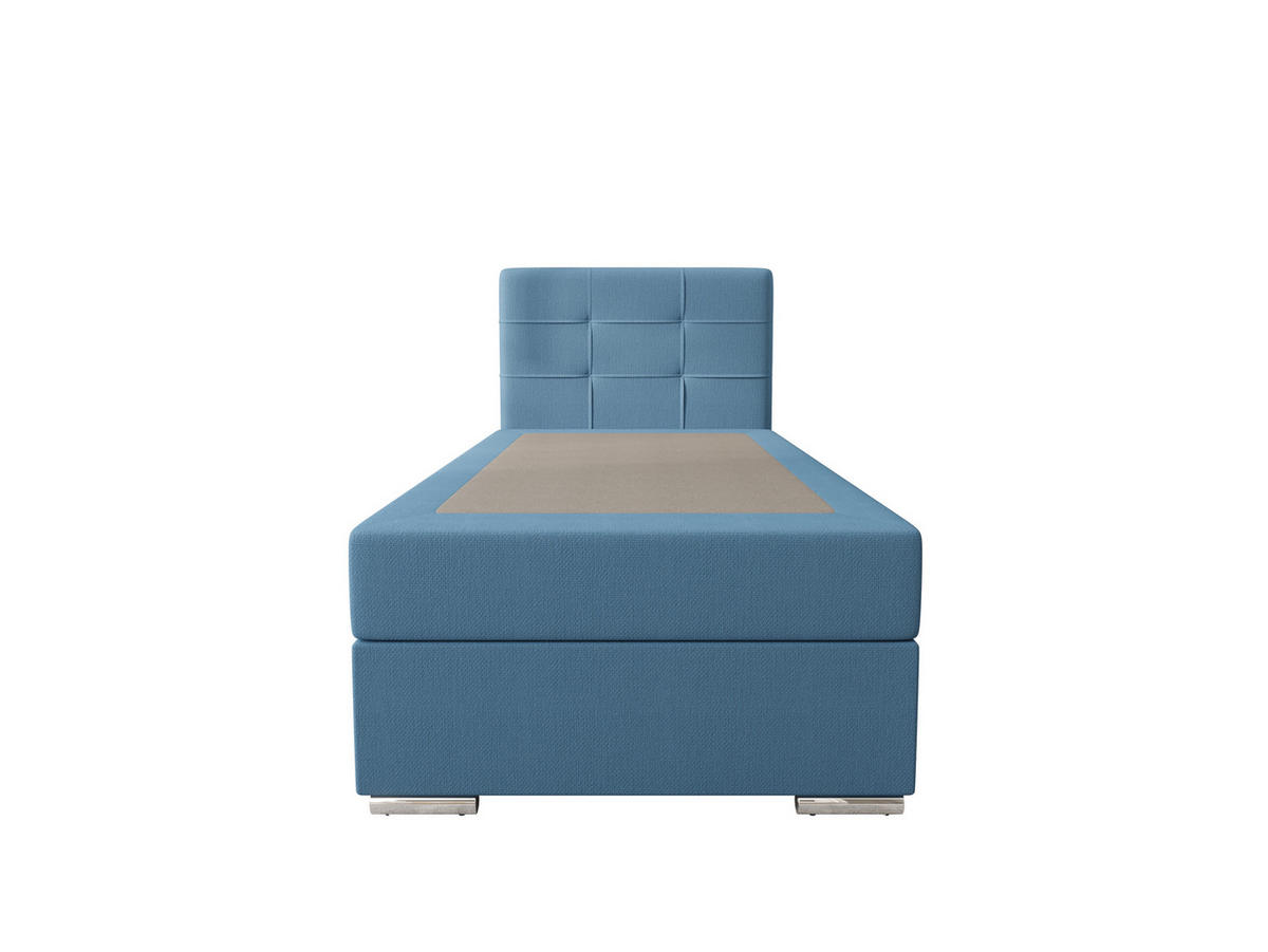 BOXBETT ZILANO 1 mit Matratze H3 und Topper 80x200 Cosmic 5 links - Blau, Holz/Textil (80/200cm) - Bedante