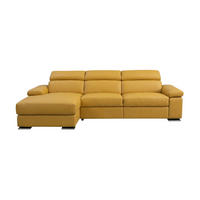ECKSOFA Plutone Echtleder Senfgelb - Gelb, Leder/Metall (286/165cm)
