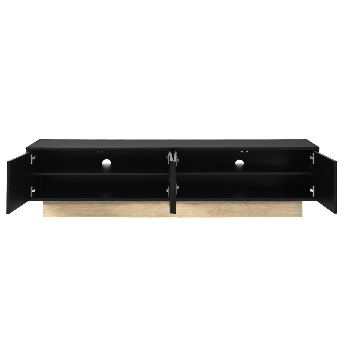 TV-ELEMENT mit 4 Türen 175 x 40 x 41,5 cm Schwarz Holzoptik - Schwarz, Holzwerkstoff (40/41.5/175cm) - Beauniv
