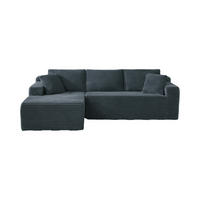 SOFA modular L-Form Dark Gray 2-tlg. - Dunkelgrau, Textil (163/252.6cm) - Meubliv