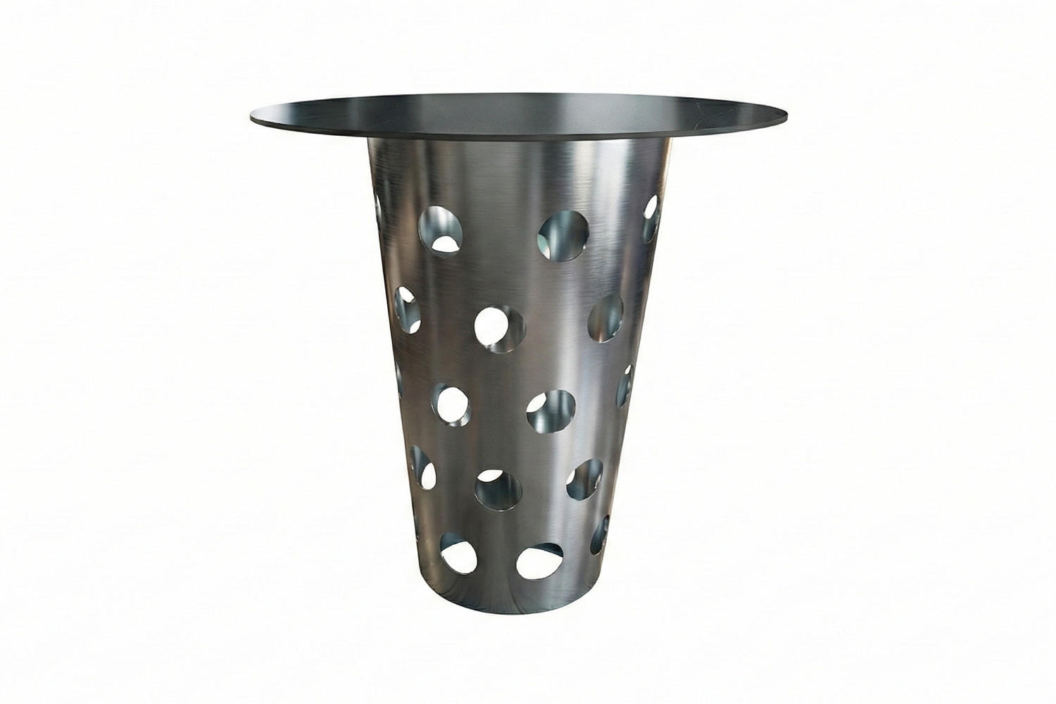 BARTISCH VINO Silber Metall - Silberfarben, Metall (90/90/111cm) - KAWOLA