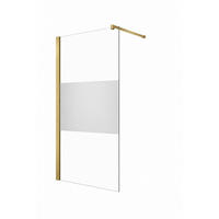 WALK-IN-DUSCHWAND 120 × 200 cm – Teilsatiniertes ESG-Sicherheitsglas – Gold - Goldfarben, Glas (10/120/200cm) -  Glaswerk Westfalen