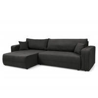 ECKSOFA mit Schlaffunktion - 272 cm - Anthrazit/Schwarz, Kunststoff/Textil (272/145cm) - home24