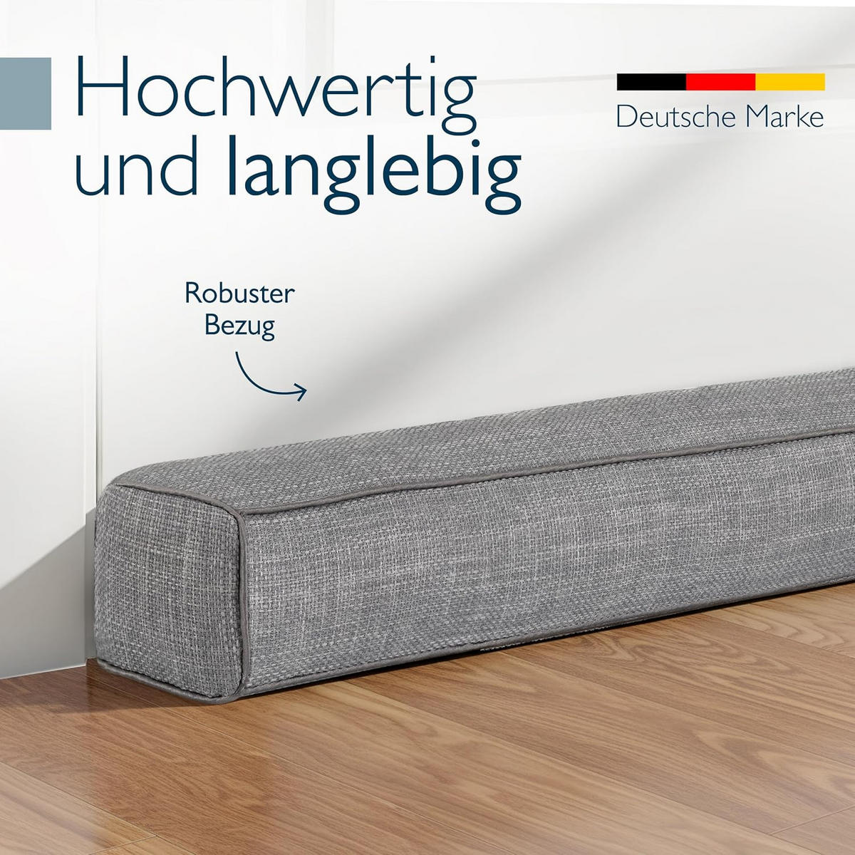 ZUGLUFTSTOPPER Levante OM 6,5x100cm Grau (2tlg) - Grau, Textil (6/100cm) - Beautissu 