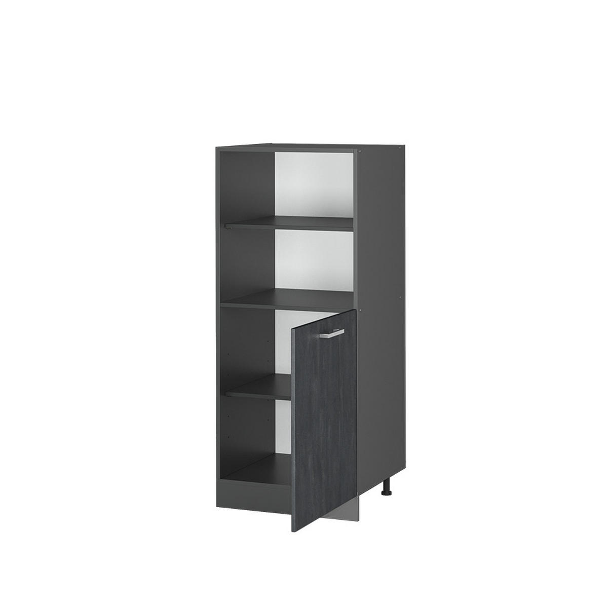 HERDUMBAUSCHRANK R-Line Schwarz Beton 60 cm - Anthrazit/Schwarz, Holzwerkstoff (60/143/57cm) - Vicco