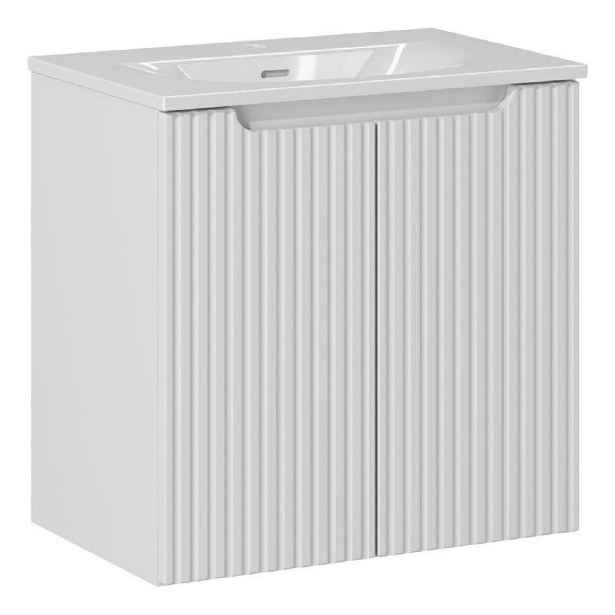 WASCHTISCHKOMBI 60 cm 2 Teile - Nova White N BM114 in Weiß/Matt - Weiß, Holz (60/57/40cm)