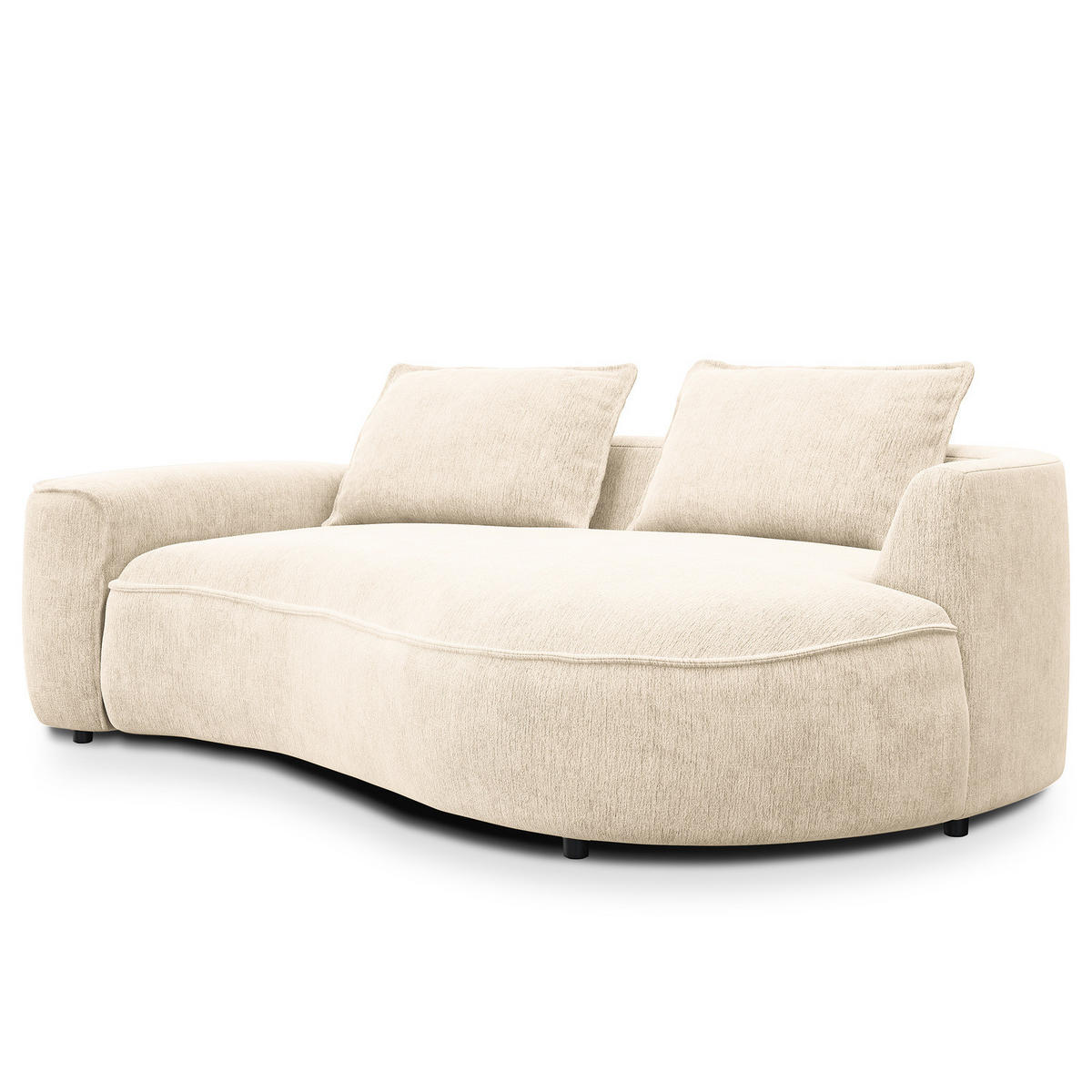 2,5-SITZER SOFA - Champagner/Schwarz, Textil (217/82/156cm) - home24