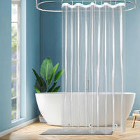 DUSCHVORHANG Transparent 120 x 200 cm Wasserdicht mit Magneten - Transparent, Kunststoff (120/200cm)