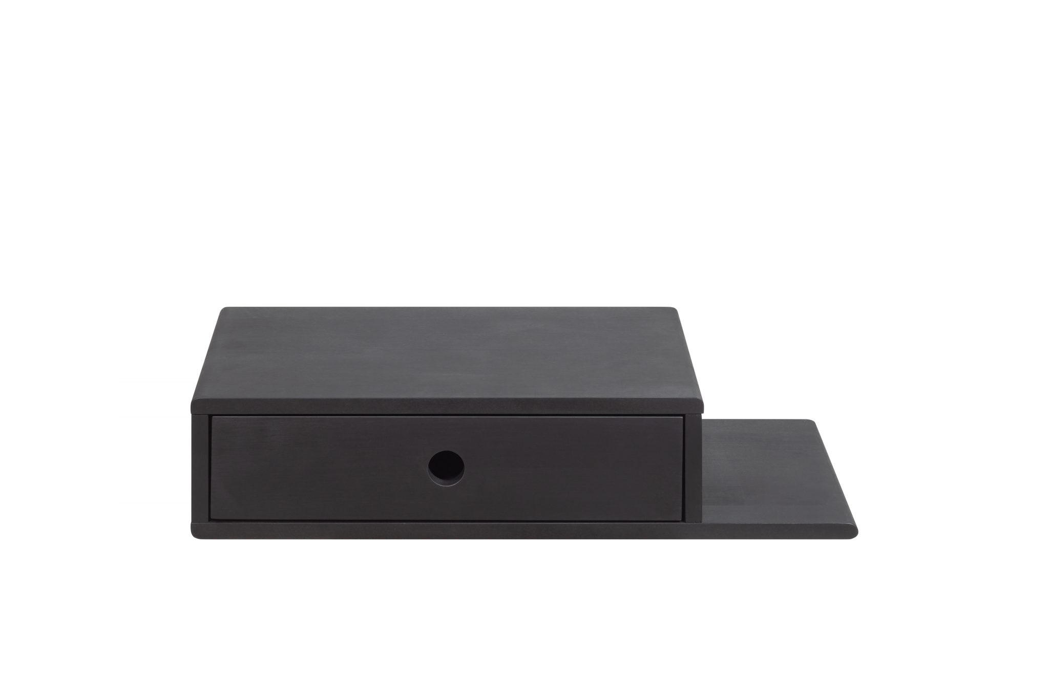 Woodek Nachttisch Schwarz 65x15x30 cm