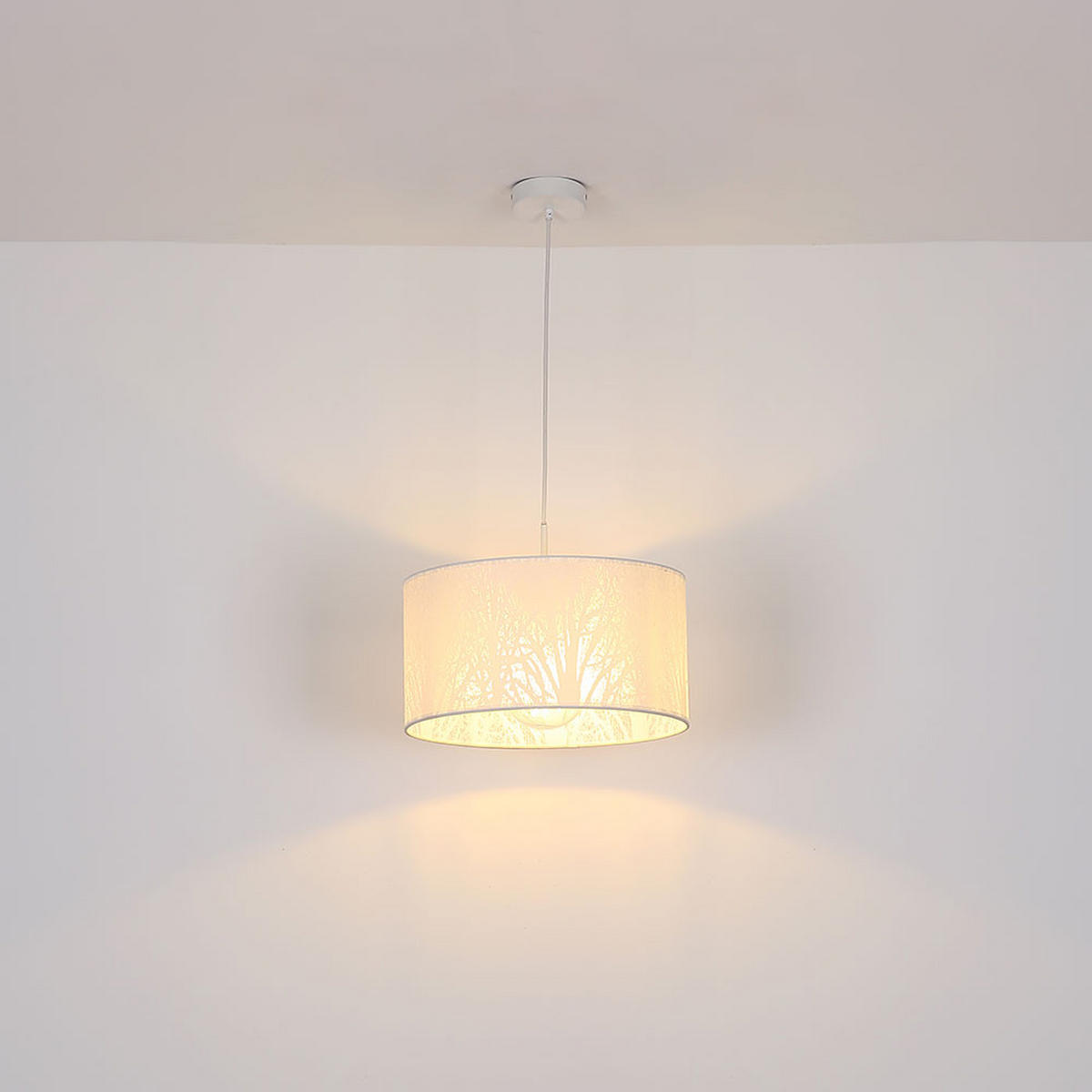 LED HÄNGELEUCHTE PINNI Metall Weiß - Weiß, Metall (38/38/120cm) - Globo Lighting