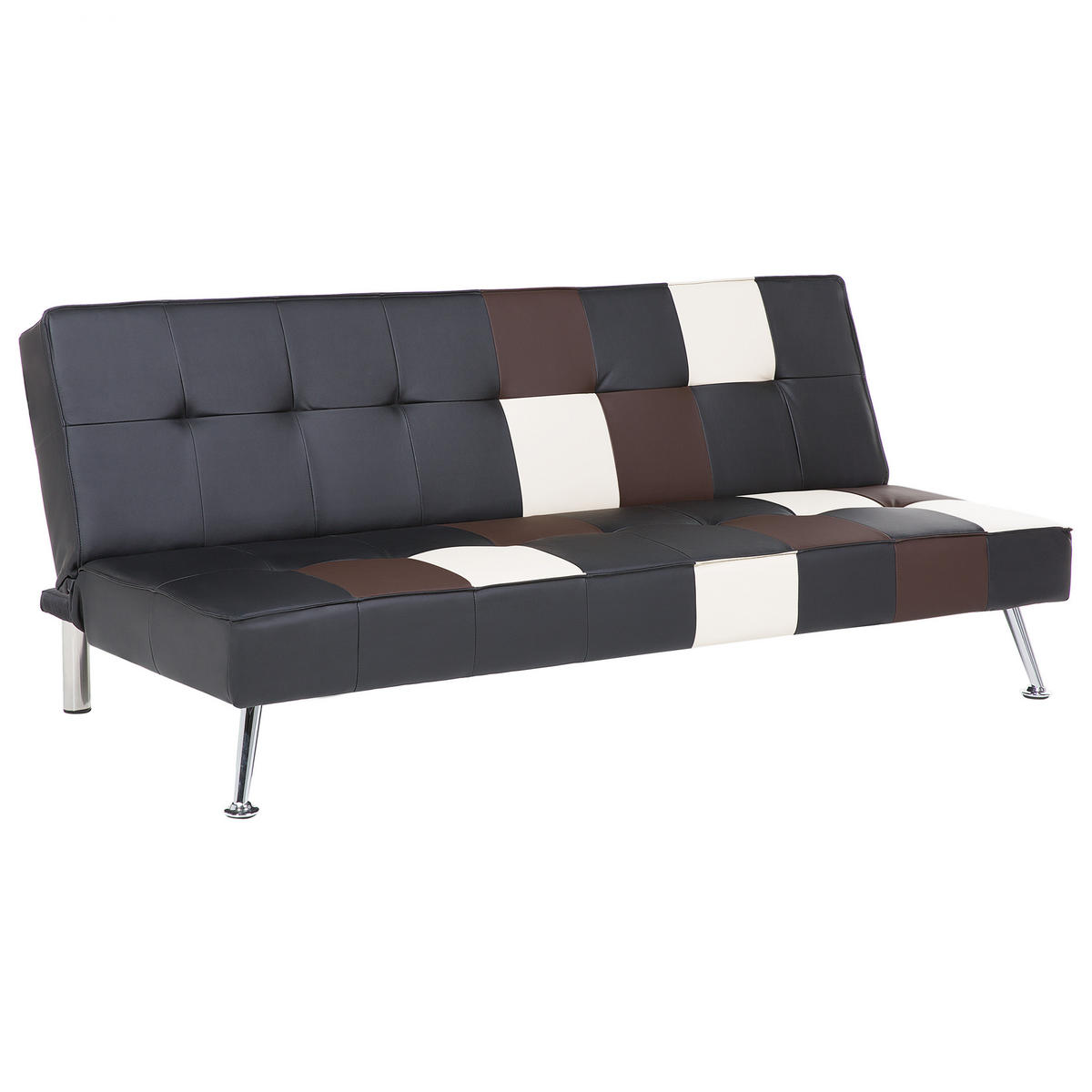 3-SITZER-SCHLAFSOFA Kunstleder Schwarz Olsker - Beige, Kunststoff/Textil (178/78/92cm) - Beliani