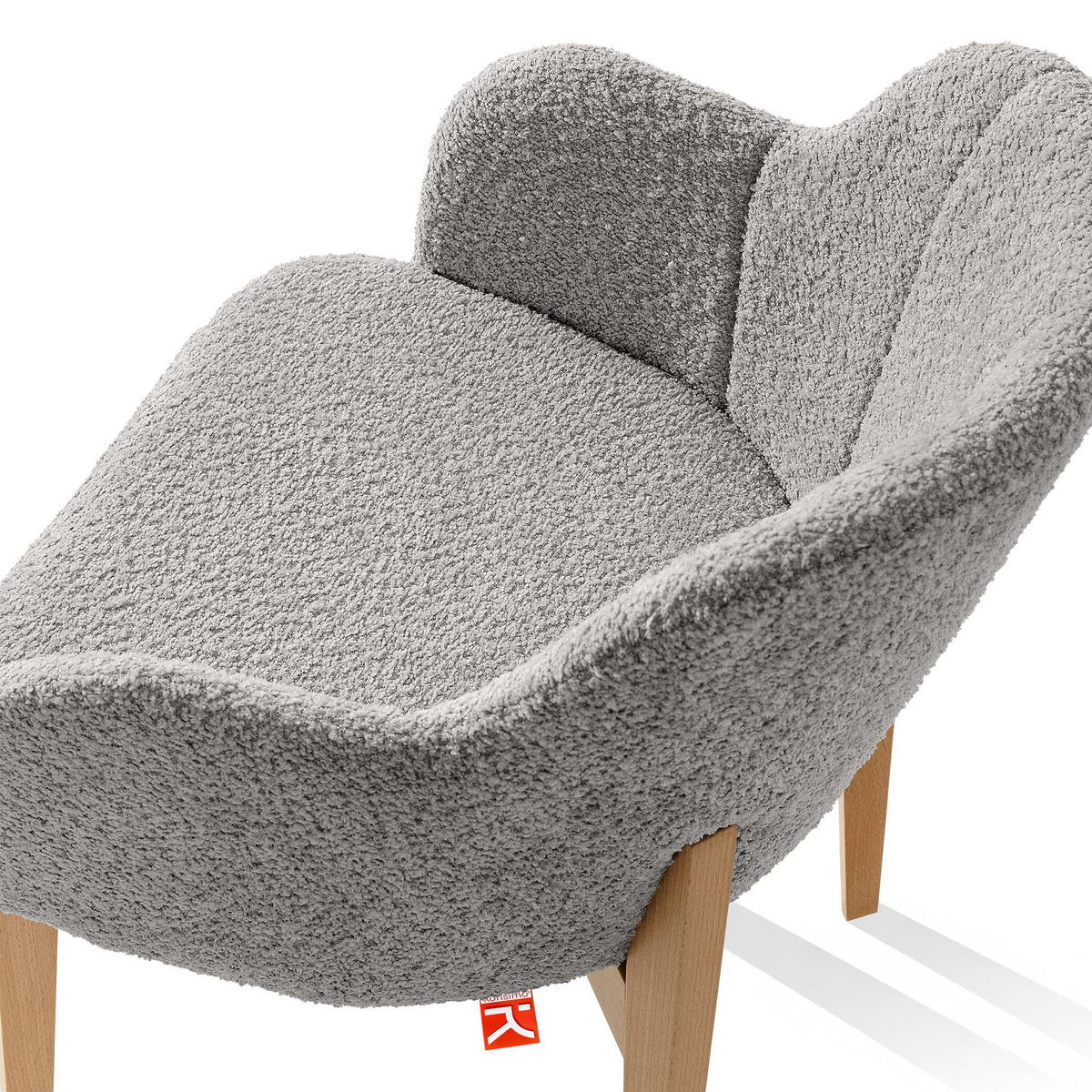 POLSTERSTUHL LONIS Esszimmerstühle 2er Set - Eichefarben/Hellgrau, Holz/Textil (55/82/54cm) - KONSIMO®