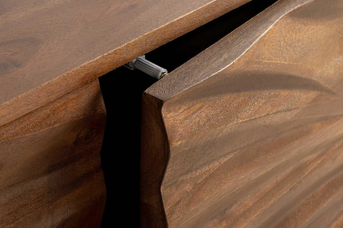SIDEBOARD HURRICANE Akazie Braun 175cm - Schwarz/Braun, Holz/Metall (175/76/40cm) - riess-ambiente