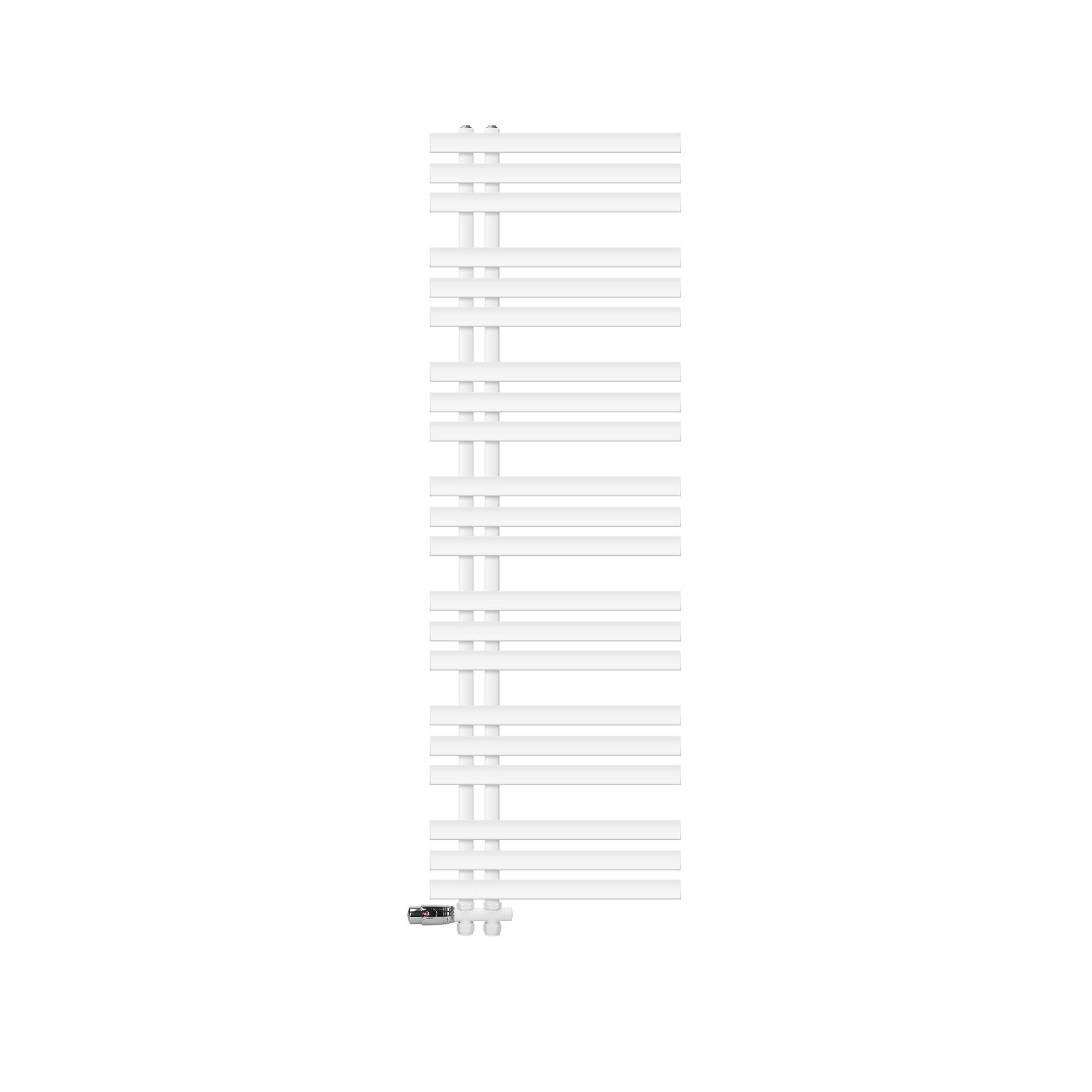 BADHEIZKÖRPER Iron EM 500x1600 mm Weiß mit Ventil Durchgang - Weiß, Metall (50/160/3cm) - LuxeBath