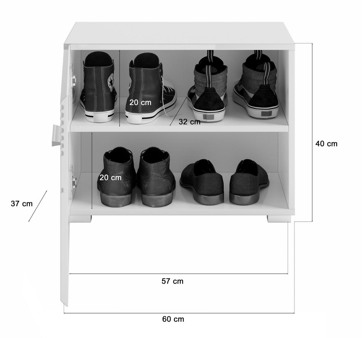 SITZBANK weiß Hochglanz 60 cm Garderobenbank mit Stauraum, Schuhschrank - Weiß Hochglanz/Silberfarben, Holzwerkstoff/Kunststoff (50/33/4cm) - Inn.Furn