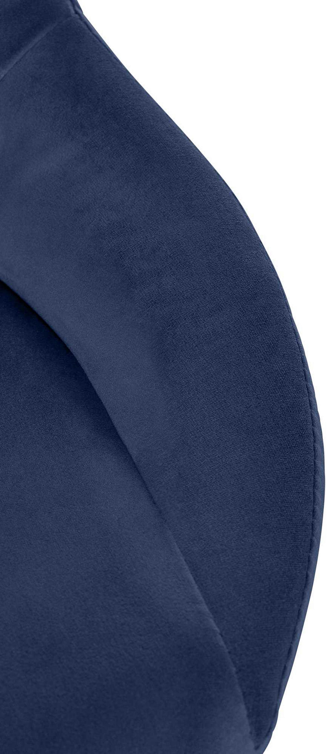 BARHOCKER Milos Samt chrom blau - Blau/Chromfarben, Textil/Metall (47/106/48cm) - TPFLiving
