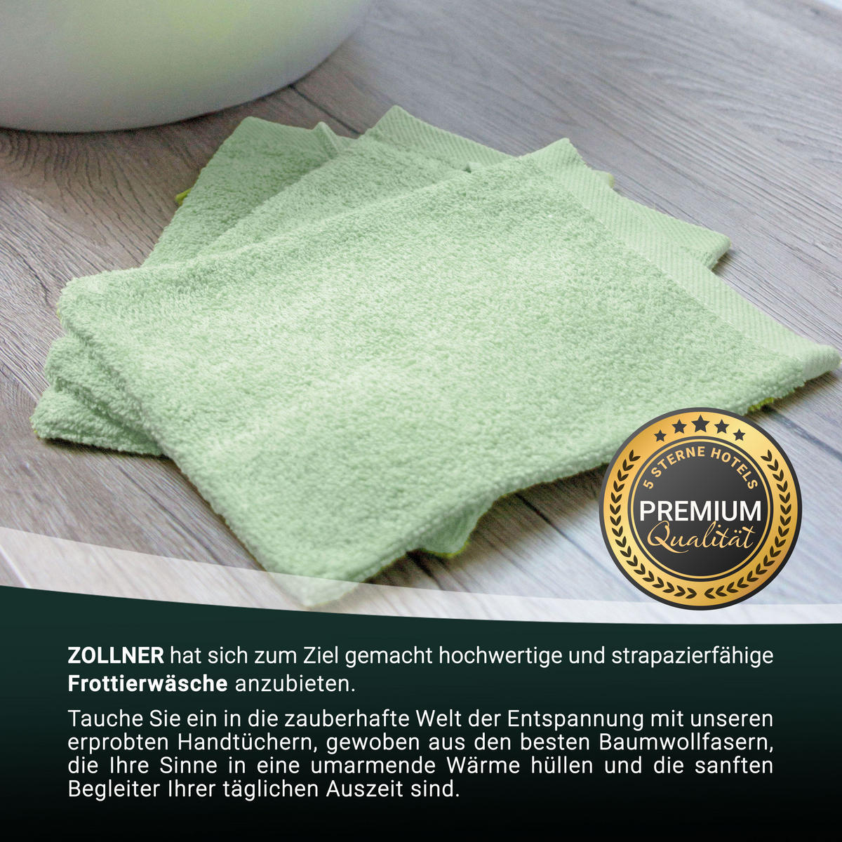 WASCHHANDSCHUH, 10er-Set, 16x21 cm, 100% Baumwolle, Grün - Hellgrün, Textil (16/21cm) - Zollner