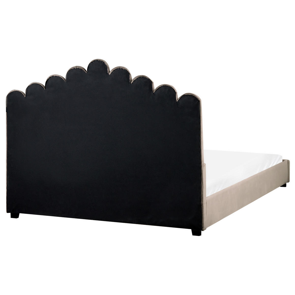 BETT 160/200 cm Taupe Vincennes - Taupe/Schwarz, Textil (160/200cm) - Beliani