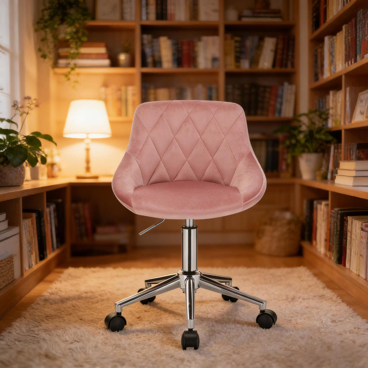 BÜROSTUHL Rosa 37,5/31,5/77 cm - Pink, Metall (31.5/77/37.5cm) - PANGIVO