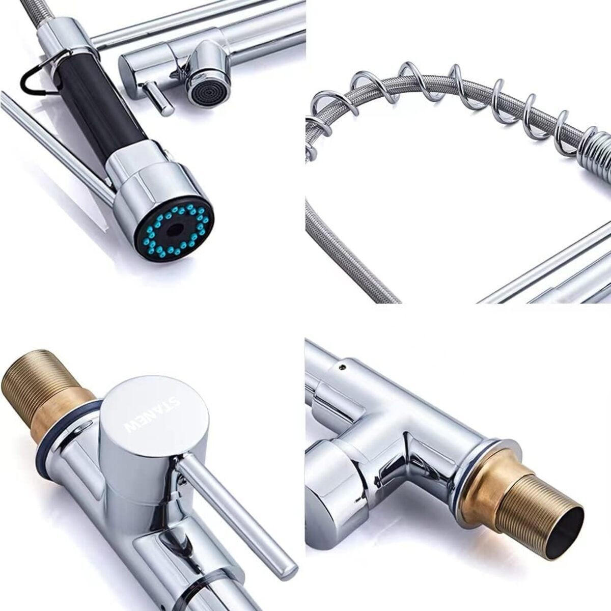 KÜCHENARMATUR MIT AUSZUGSDUSCHE 2 STRAHLARTEN 360° DREHBAR - Silberfarben, Metall (50/13/21cm) - Authentics
