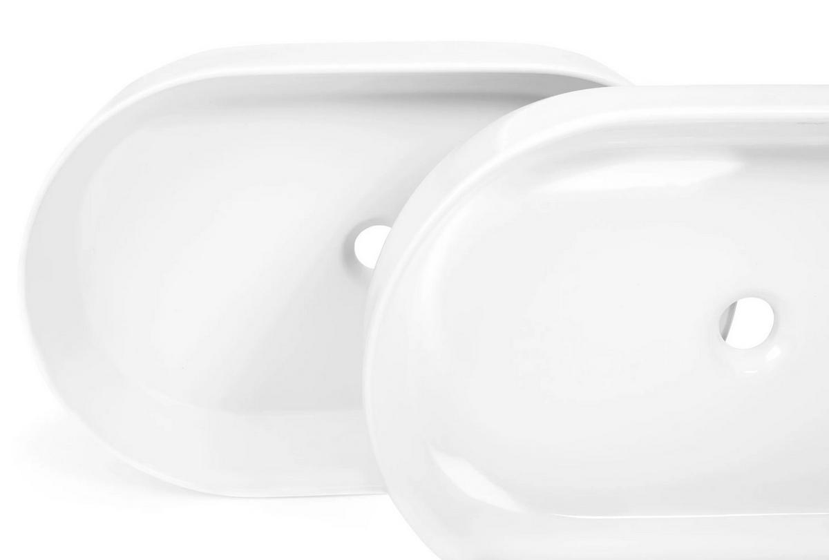 AUFSATZWASCHBECKEN Rea Nadia 60 White Matt - Weiß, Keramik (38.5/12/61cm) - REA